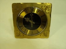 Vintage Clock, Seth Thomas, Brass Alarm Clock, Fleur de Lis, Art Deco, Germany