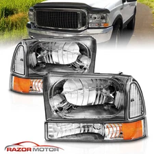For 99-04 F250/F350/F450/F550 Super Duty/00-04 Ford Excursion Chrome Headlights
