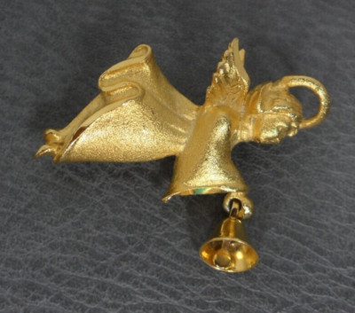 Bell Ringing Angel USA RR Bell Ringing Angel Brooch Religious Faith Christmas Jewelry ...