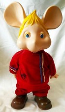 Juguete mecánico de goma para ratón italiano Topo Gigio de colección Maria Perego Ed Sullivan Show