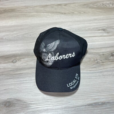 Morgantown WV Laborers Local 379 Strap Back Hat Cap Black One Size EUC