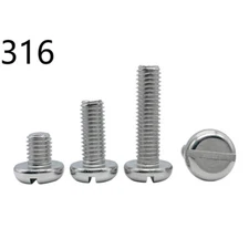 316 Stainless Steel Slotted Pan Head Screws M1.6 M2 M3 M4 M5 M6 M10