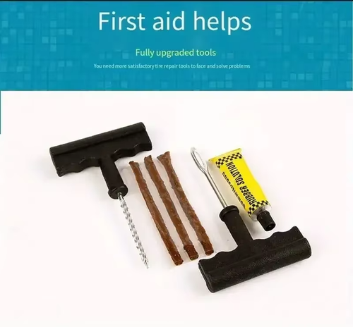 Car Tire Repair Tool,Motorcycle Tubeless Wheel Tire Repair Kit,Puncture Plug,Rub - Foto 2 di 8