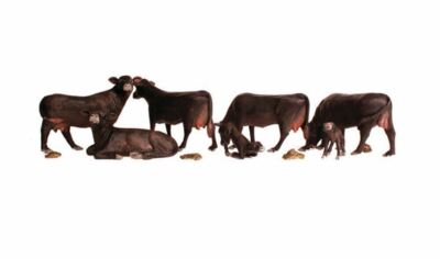 Black Angus Cows - n Scale (11 Pieces) Woodland Scenics A2217