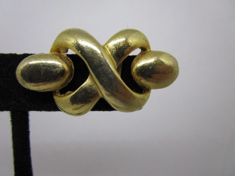 Винтажные золотистые клипсы для обуви 1980-е с мотивом заявления - Изображение 3 из 4