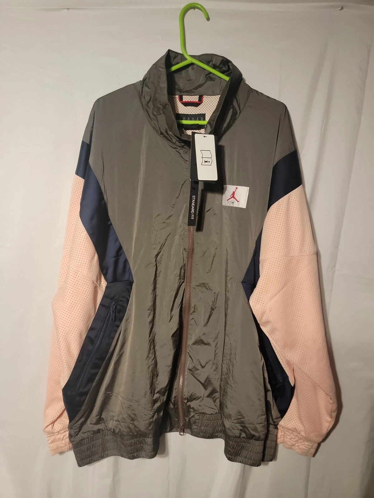Jordan Mens Jacket Size XXL Flight Warm-Up Lightweight AJ 5 Gray Sample