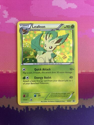 Pokemon Card Leafeon BW87 Black & White Holo Black Star Promo Near Mint