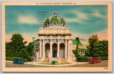 c1941 The Handley Library Winchester Virginia Classic Cars Vintage Postcard 2013