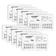 10X AZDENT Dental Orthodontic Metal Brackets Braces Standard Roth.018 Hooks 345