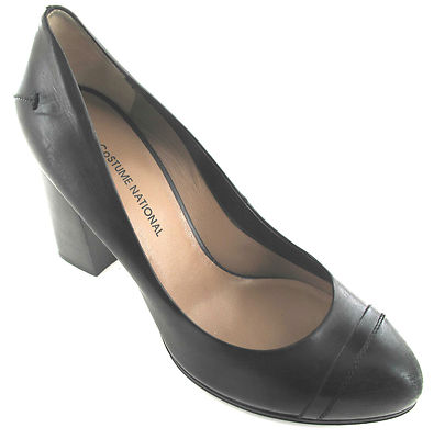 CoSTUME NATIONAL Vero Cuoio Italian Leather Black Pumps US 9M Euro 39