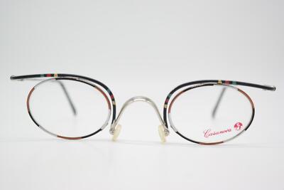 Vintage Brille Casanova LC-31 Silber Mehrfarbig Oval Brillengestell eyeglasses