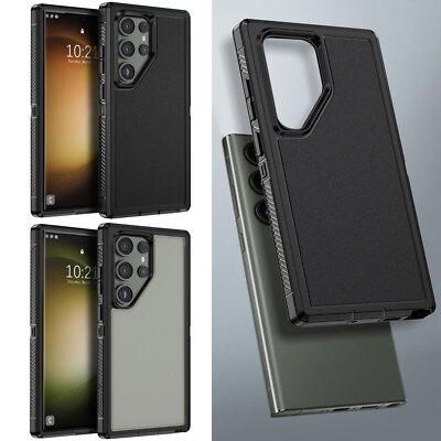 For Samsung Galaxy S23 Ultra 5G Shockproof Case Rugged Transparent Black Cover