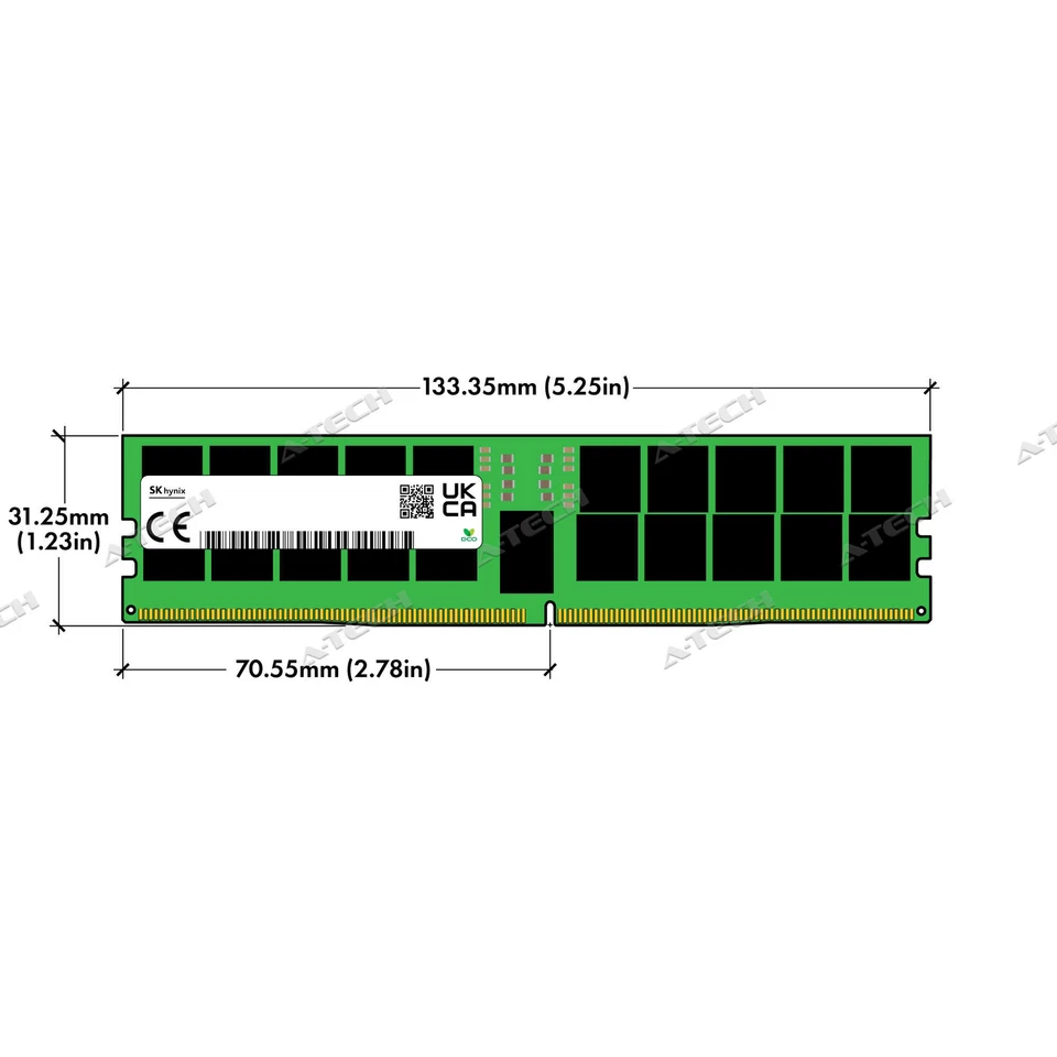 Hynix 64GB DDR5-5600 EC8 RDIMM HMCG94AGBRA181N HMCG9AGBRA181N Server Memory RAM - Image 3 of 4