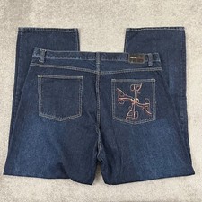 FUBU Jeans Mens 48 x 35 Super Baggy Blue Denim Skater Hip Hop Rap Grunge Y2K