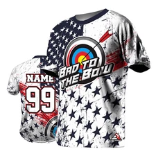 CUSTOM T-Shirt JERSEY Personalized Name Number Team - Bad to the Bow - Archery