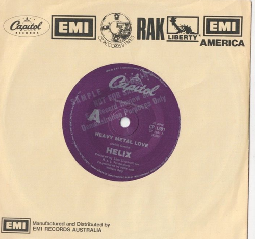 HELIX Heavy Metal Love AUSSIE 7" PROMO VINYL 80s HARD ROCK METAL