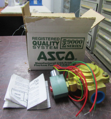   NEW ASCO RED CAP II 1'' SOLENOID VALVE 2 PORT 5-150 PSI 8221G7 W/ PARTS KIT