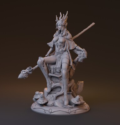 Wald Elf Magierin Miniatur Elf Mage Figur für Tabletop wie D&D 5e Pathfinder DSA