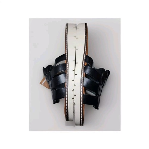 Sandali donna Huaraches Bearpaw neri in pelle intrecciata scarpe slide taglia 12 - Foto 14 di 15