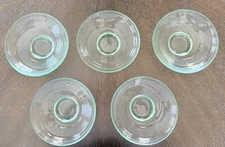 Five 6.75" Individual Green Salad Bowls with Swirl Design