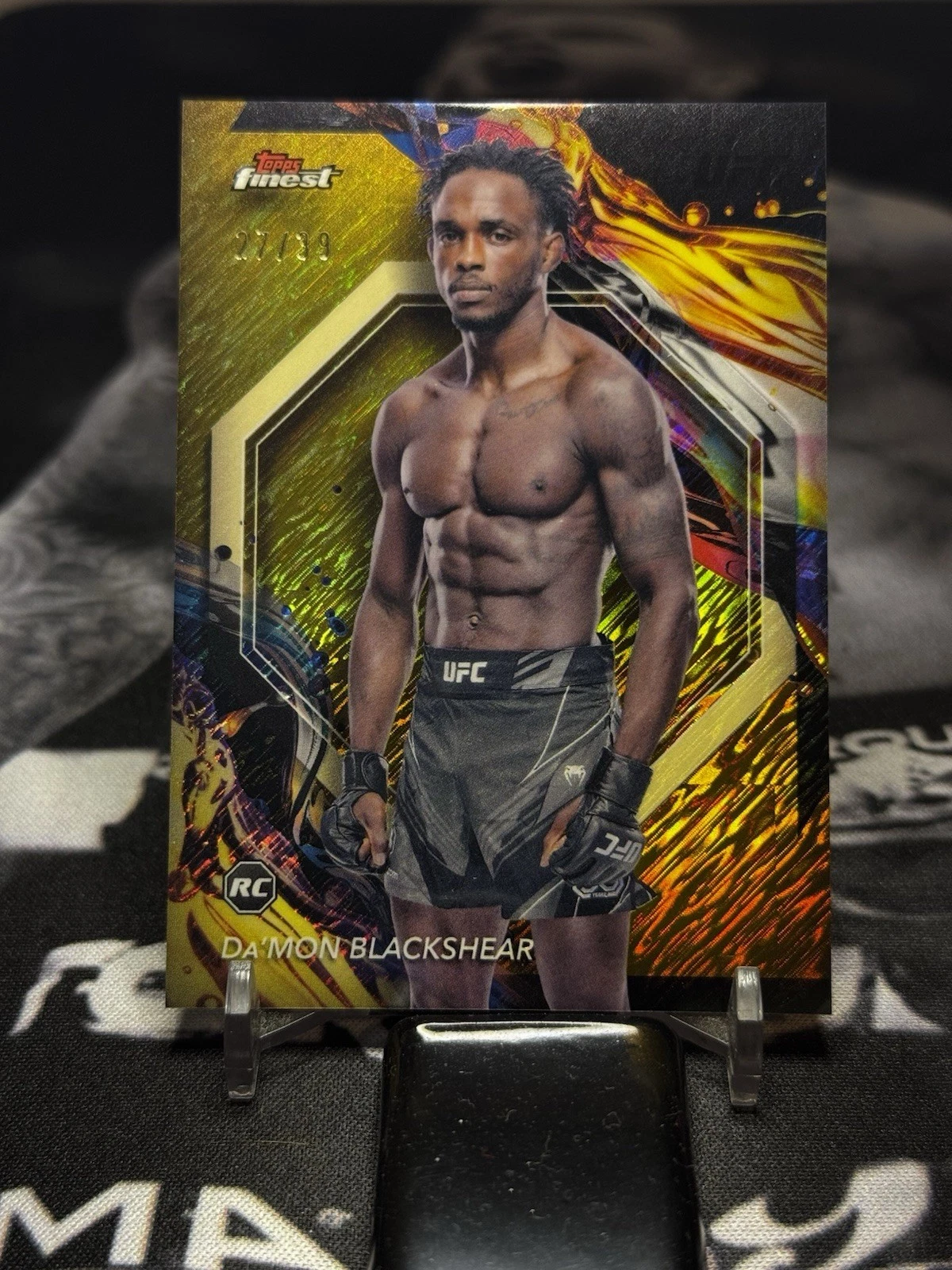 2024 Topps Finest UFC Da’Mon Blackshear Uncommon Gold Shimmer Refractor /39 #129