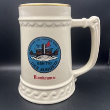 Vintage USS Augusta SSN 710 Plankowner Stoneware Stein Mug Made in USA 21oz