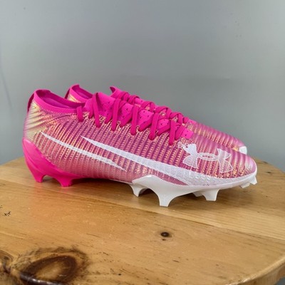 Under Armour Blur Pro Mens Size 12 Football Cleats Rebel Pink White UA NEW