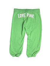 Y2K Victoria's Secret PINK Green Capri Sweatpants Spellout Medium