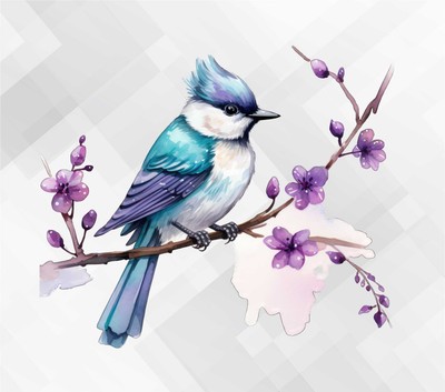Frühling Blau Eichelhäher Vogel Vinyl Aufkleber Sticker to365