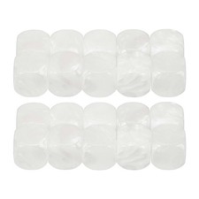 16 mm Dice Blank 50 Pcs Rounded Corner with Pearl Smoothed Surface White