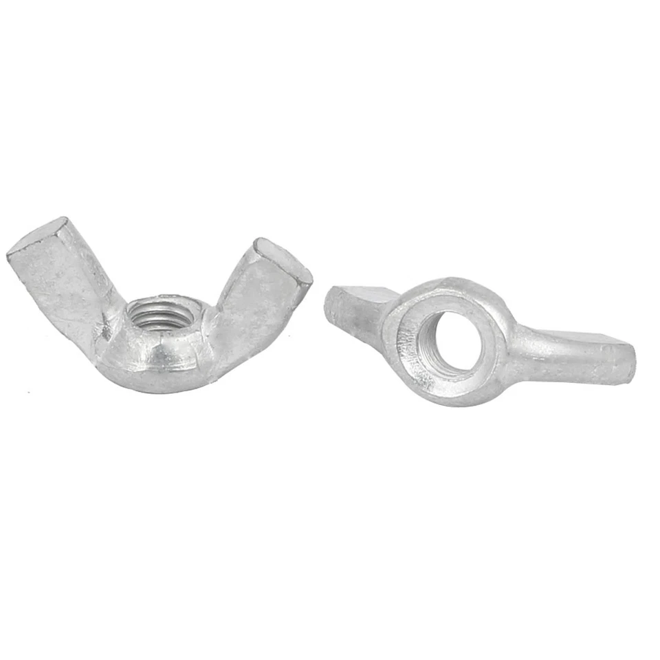 6mm Filetto femmina farfalla metallica Galletto lampo argento 15pz - Immagine 2 di 2