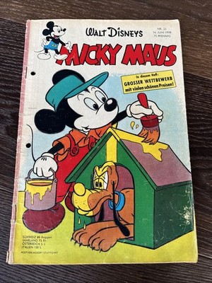 Micky Maus Hefte 1958 Nr. 1 Bis 25 Vintage Disney Comics Sammlung Selten Rar