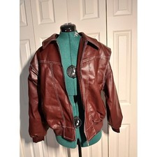 Burgundy Bomber Jacket Casual Lightweight Zip Up