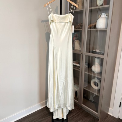Reformation Jovie Silk Maxi Dress NEW Charmeuse Ivory Wedding Gown NWT Size 