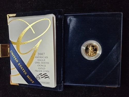 🌟 2007-W $5 1/10 oz American Gold Eagle PROOF Coin BU UNC w/CASE & COA ONLY
