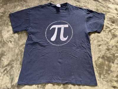 Vintage Math Shirt Mens Large Black Pi Algebra Nerd Geek Short Sleeve Pullover
