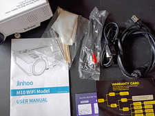 Jinhoo M10 WiFi Mini Projector PJ0551 w/ 100in Screen Box Accessories