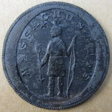 Massachusetts Militia State Seal Coat Button 19th Century - Missing shank