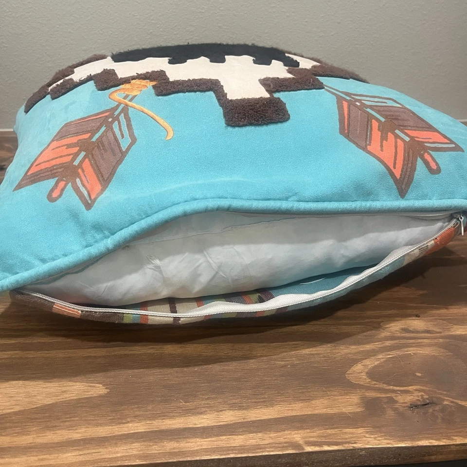 "Almohada Bufflo grande HiEnd Accents con detalles de adorno, Serape, 18"" x 18""" Foto 3 de 4