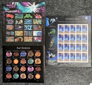 2021 2023) 3 Sheets USA Forever stamps MNH Life Magnified Space Exploration.