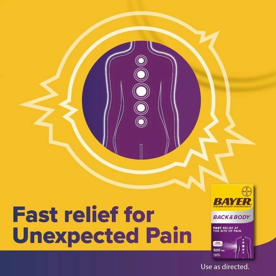 Powerful Pain Relief: Back and Body Extra Strength Aspirin 500mg with Caffeine - Image 3 of 3