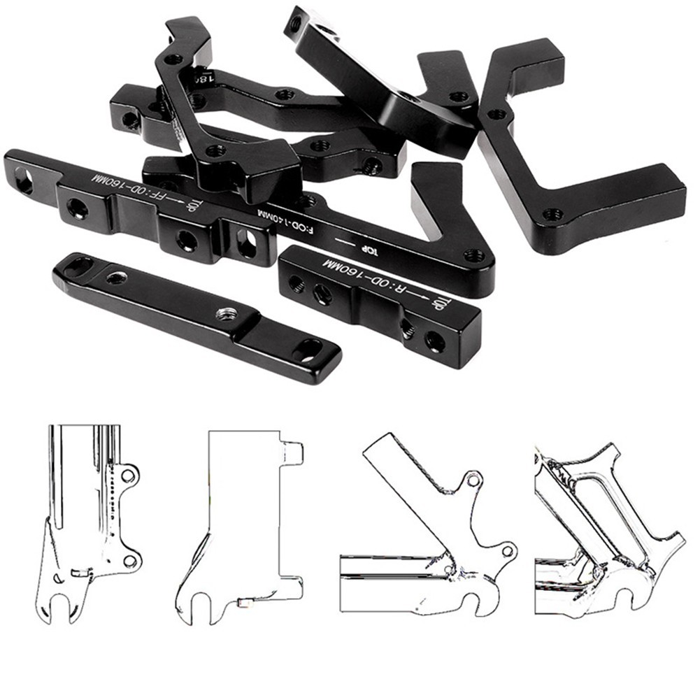 Aviation Aluminum Alloy Bicycle Brake Adapter in Black - Interchangeable
