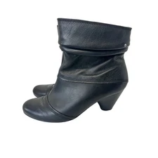 Pikolinos Womens Leather Slouchy Boho Ankle Boots Black Sz 36 Euro Stacked Heel