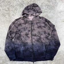 John Varvatos Hoodie Mens XL Black Purple Blue Ombre Full Zip Sweatshirt Raglan