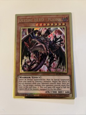 Yugioh: Destiny HERO - Plasma - MGED-EN007 - Gold Rare - 1st Edition - NM