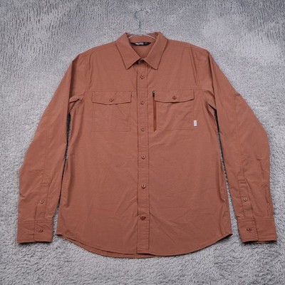 Outdoor Research Mens Medium Way Station Lightweight Long Sleeve Shirt Brick
