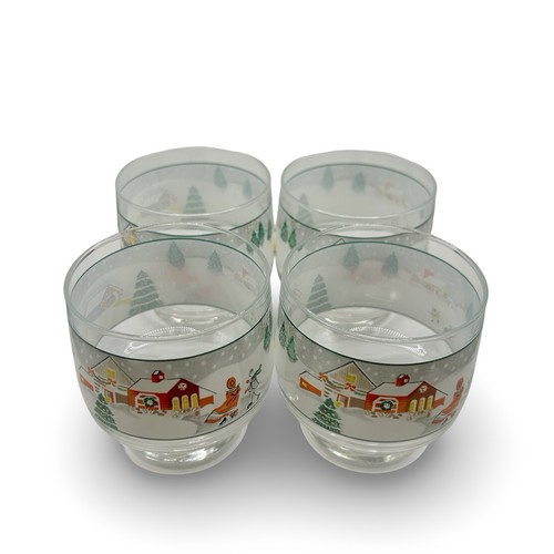 JUEGO DE CUATRO vasos de jugo Sango Vintage Silent Night 10 oz vacaciones de Navidad - Imagen 2 de 3