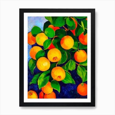 Kumquat 2 Früchte lebendige Matisse Ins gerahmtes Wandbild Poster Leinwanddruck Bild