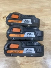 Genuine RIDGID 18 Volt R840086 2.0Ah Hyper LithiumIon Battery Sold As Lot Of 3