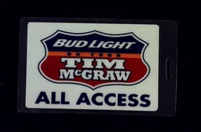 Tim McGraw All Access Concert Tour Pass Bud Light Country Music Laminate 2004?